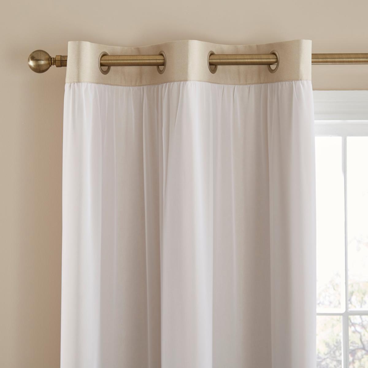 Double Layer Eyelet Curtain Natural – image 2