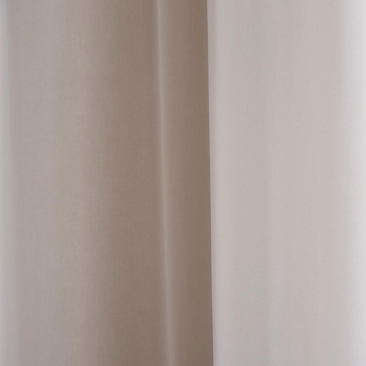 Double Layer Eyelet Curtain Natural – image 3