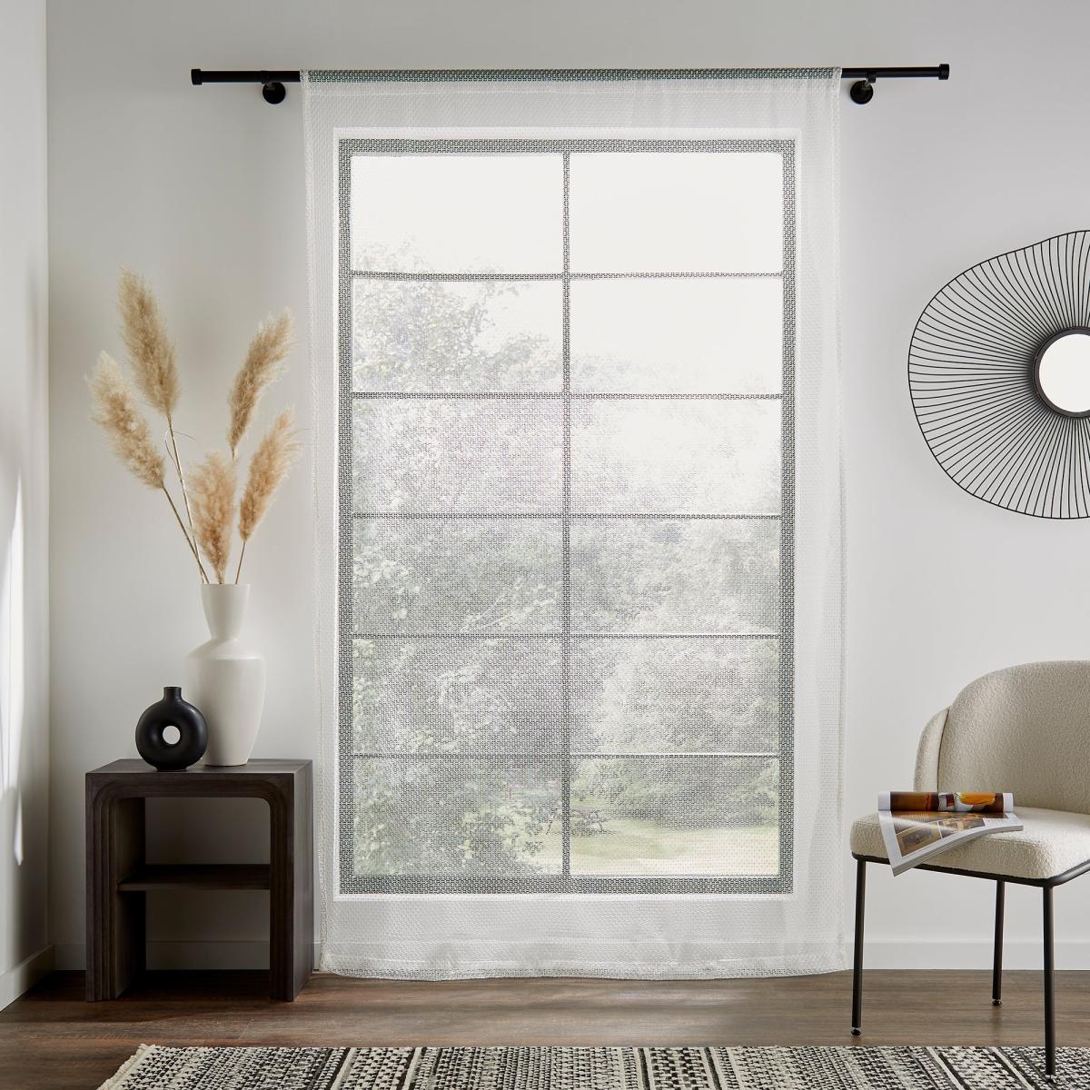 Open Weave Mini Slot Top Curtain White – image 4
