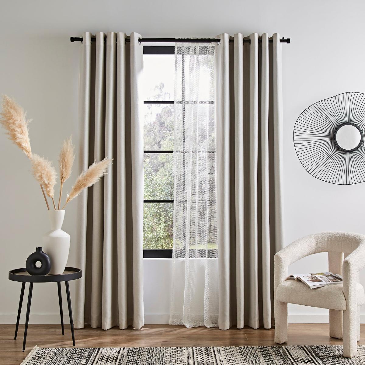 Open Weave Mini Slot Top Curtain White – image 6