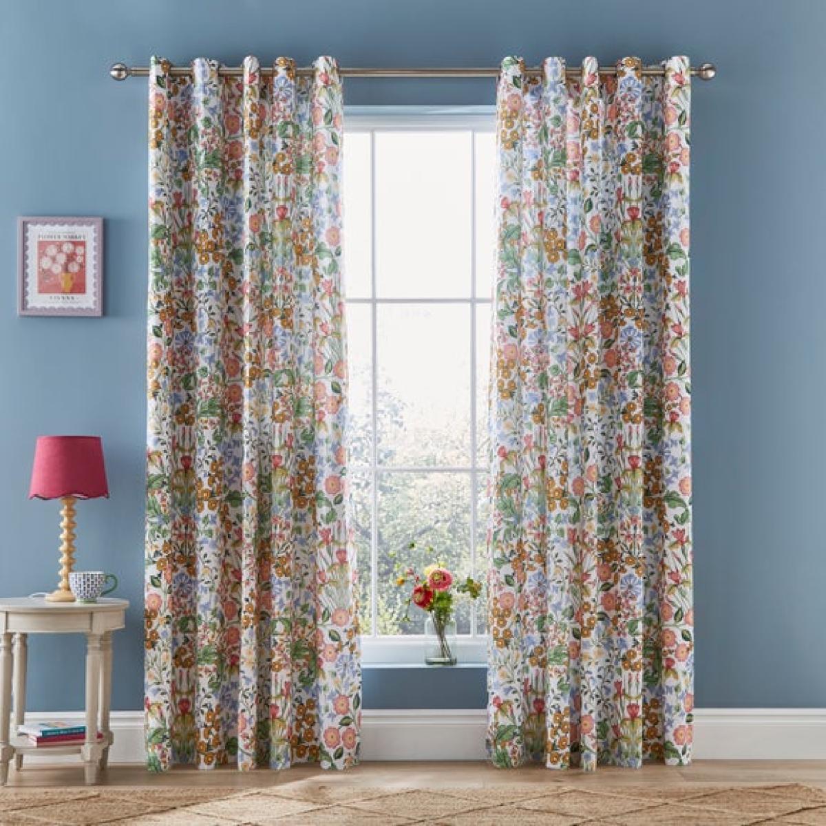 Eliza Botanical Polycotton Blackout Eyelet Curtains – image 2