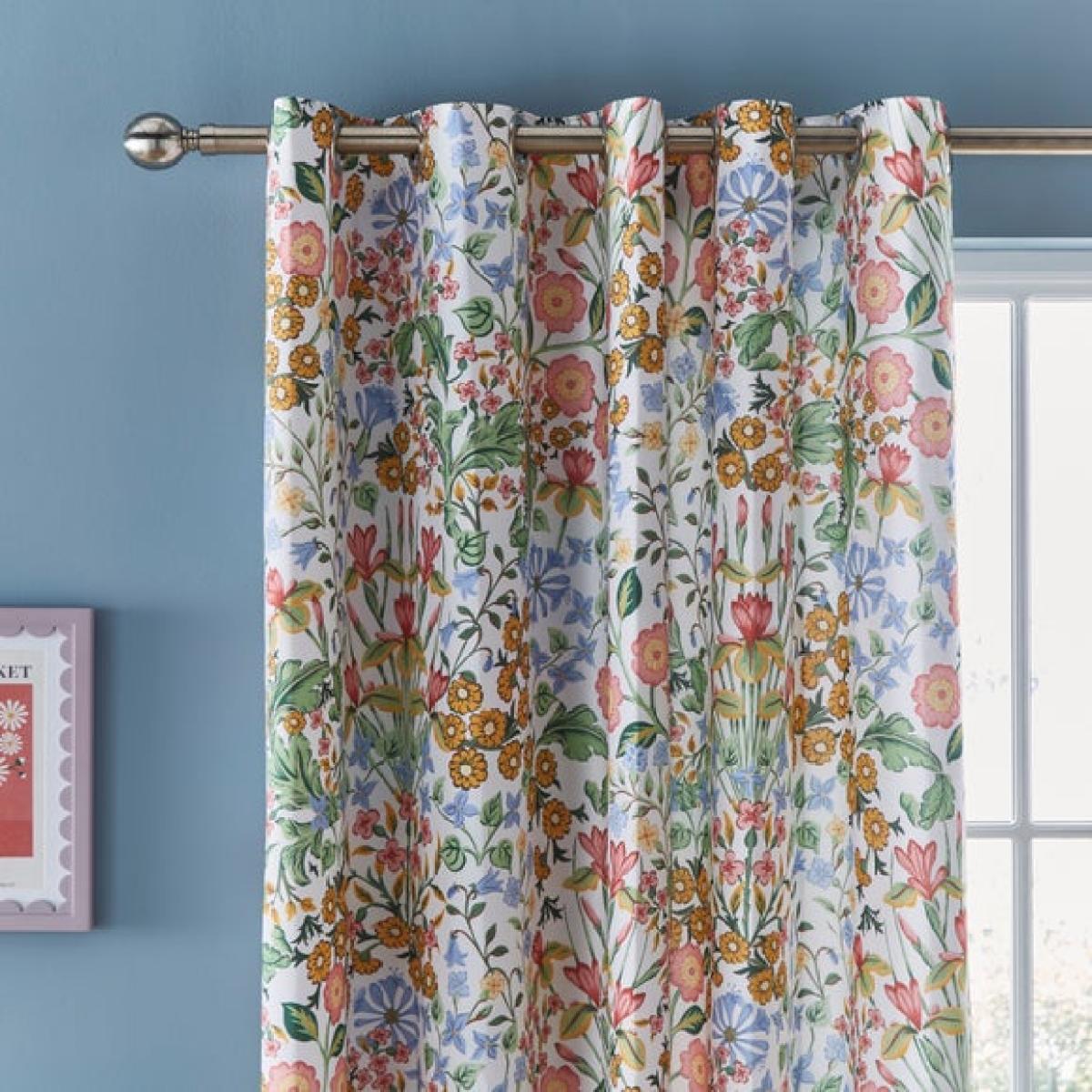Eliza Botanical Polycotton Blackout Eyelet Curtains – image 1