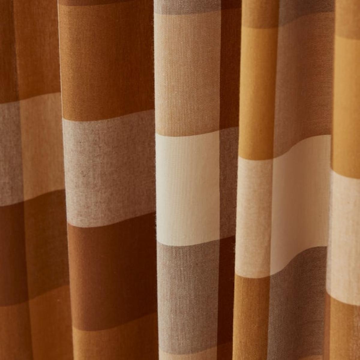 Aspen Woven Check Blackout Eyelet Curtains – image 3