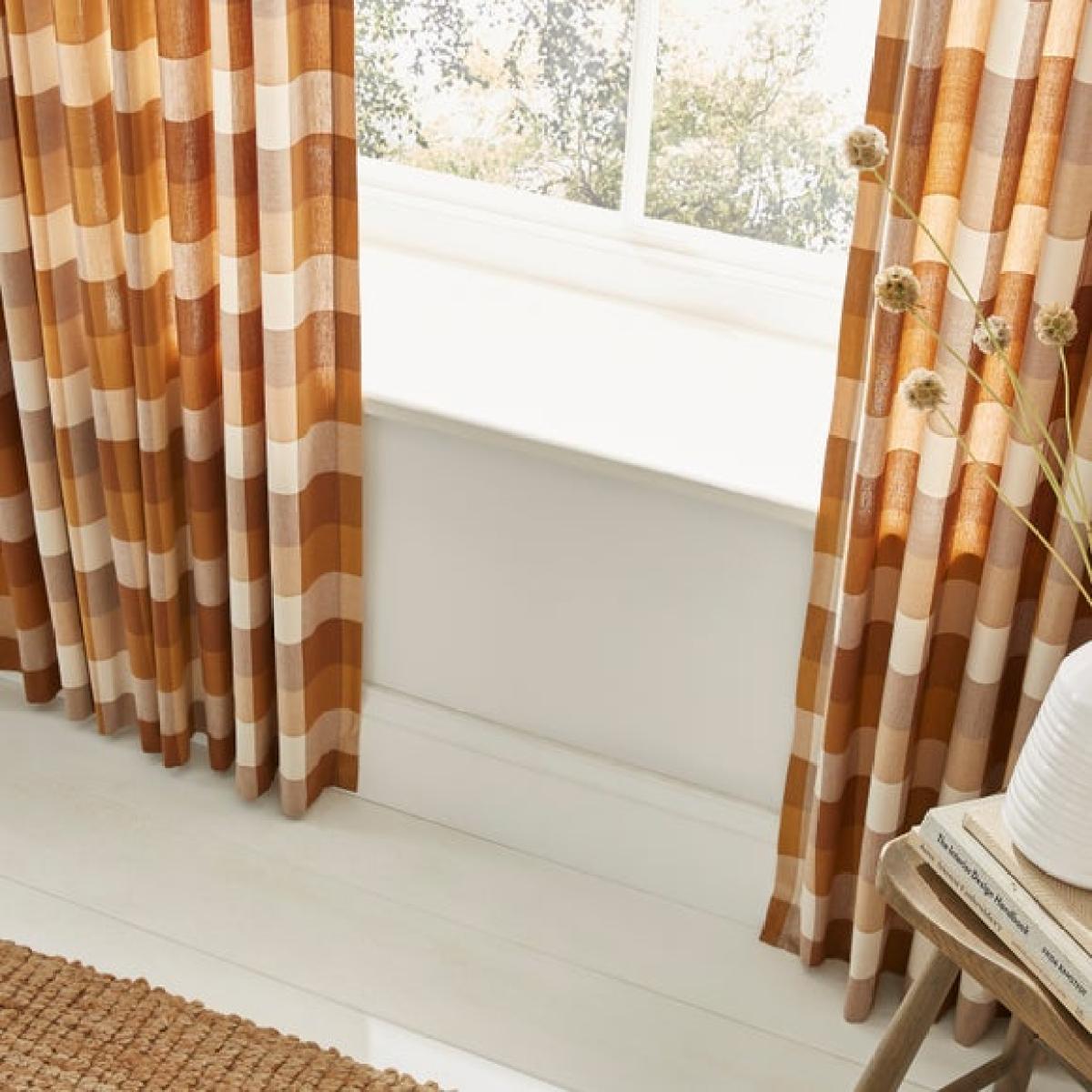 Aspen Woven Check Blackout Eyelet Curtains – image 4