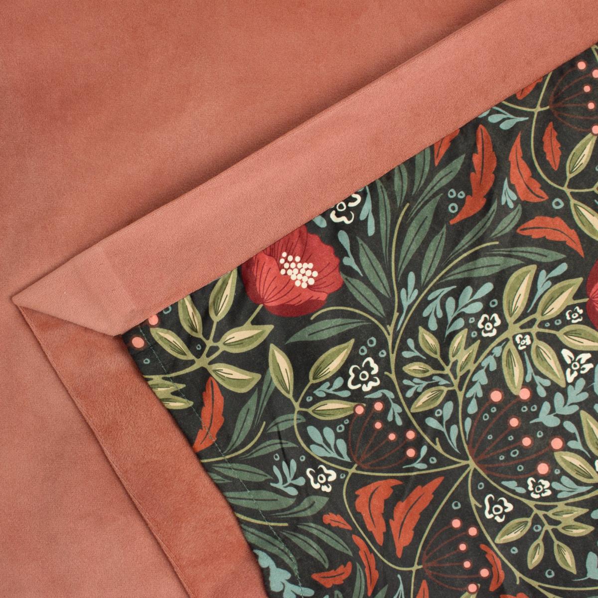 Eltham Floral Lining Pencil Pleat Curtains Terracotta – image 4