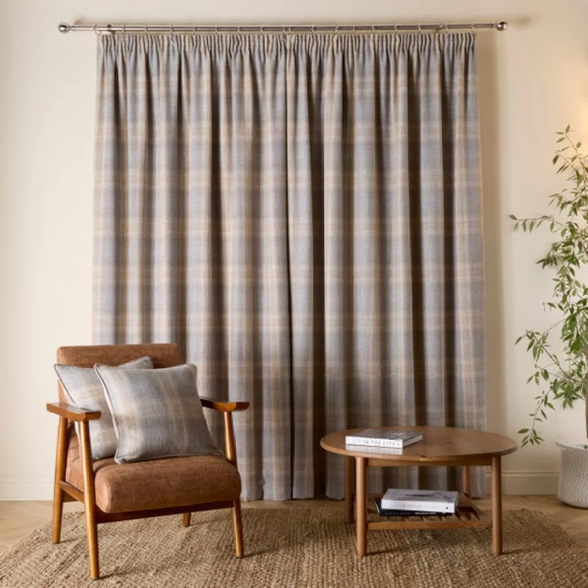 Pinfold Check Pencil Pleat Curtains – image 4
