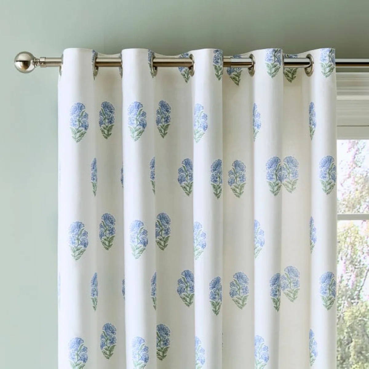 Matilda Frilled Polycotton Blackout Eyelet Curtains – image 1