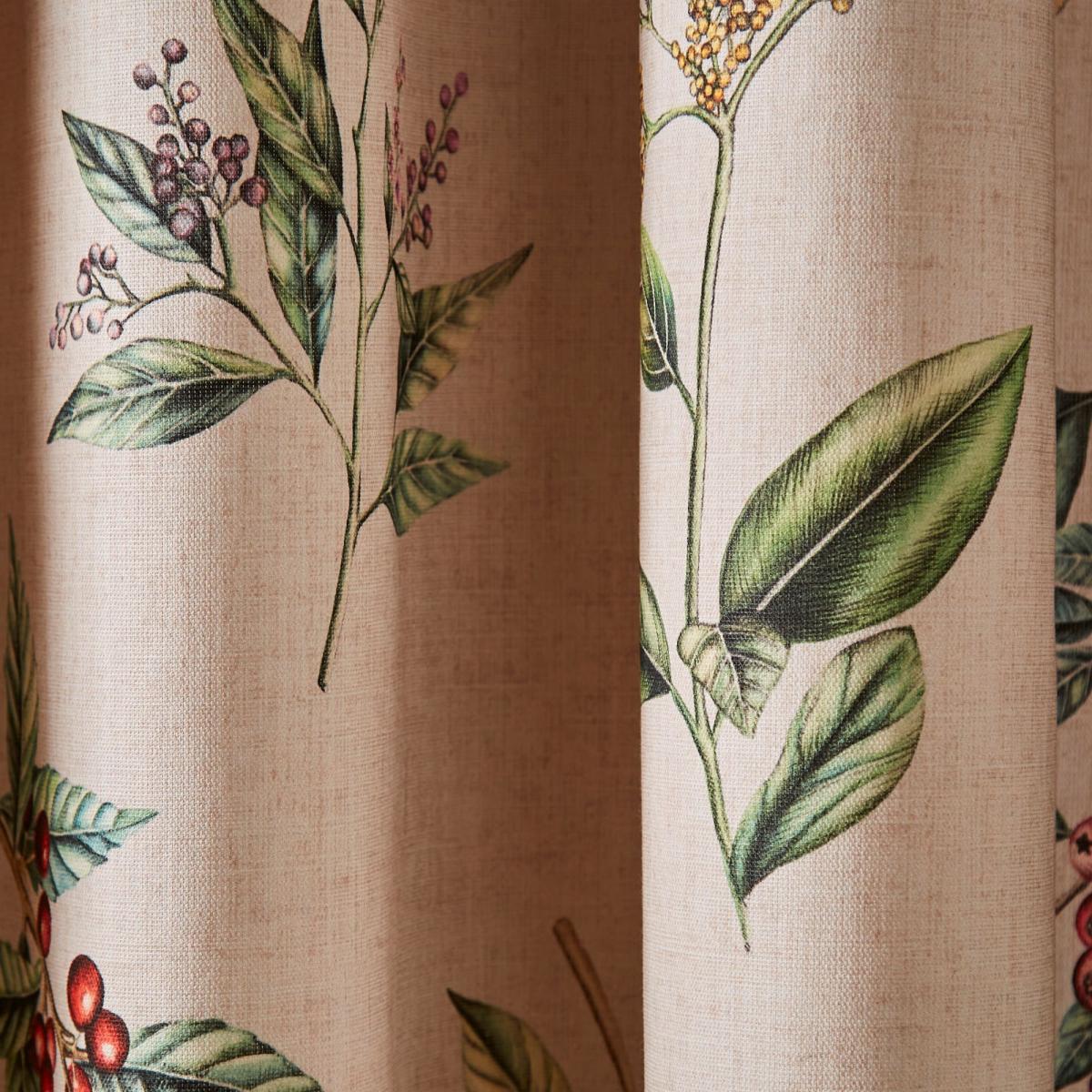 Botanical Orchard Pencil Pleat Curtains Natural – image 3