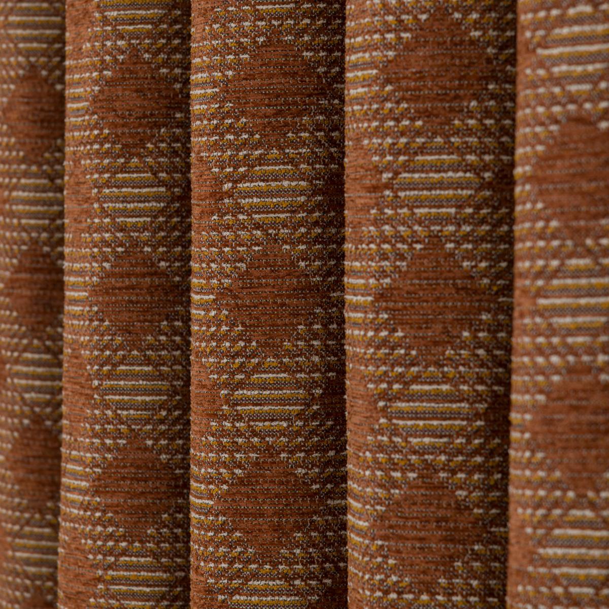 Brody Check Thermal Eyelet Curtains Butterscotch (Orange) – image 3