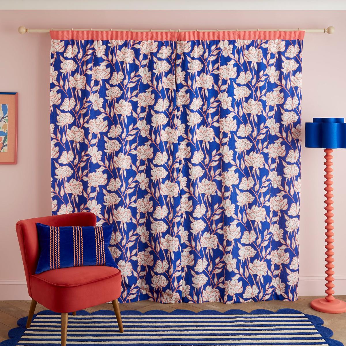 Sophie Robinson Tree Peony Pencil Pleat Single Curtain – image 2
