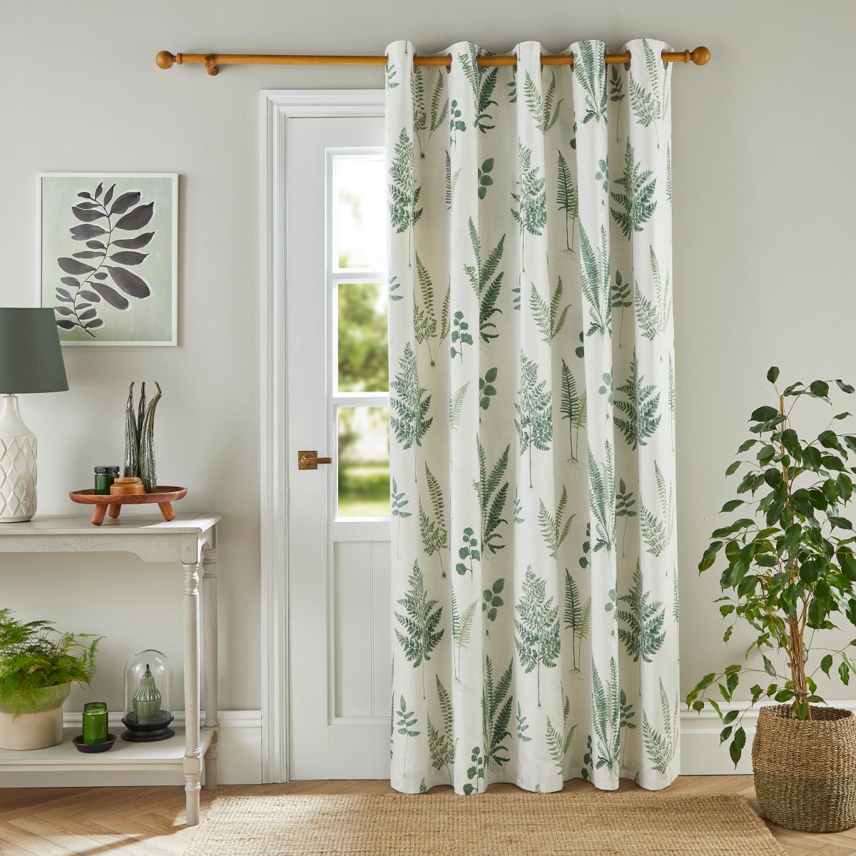 Fern Thermal Door Curtain Green/White – image 2