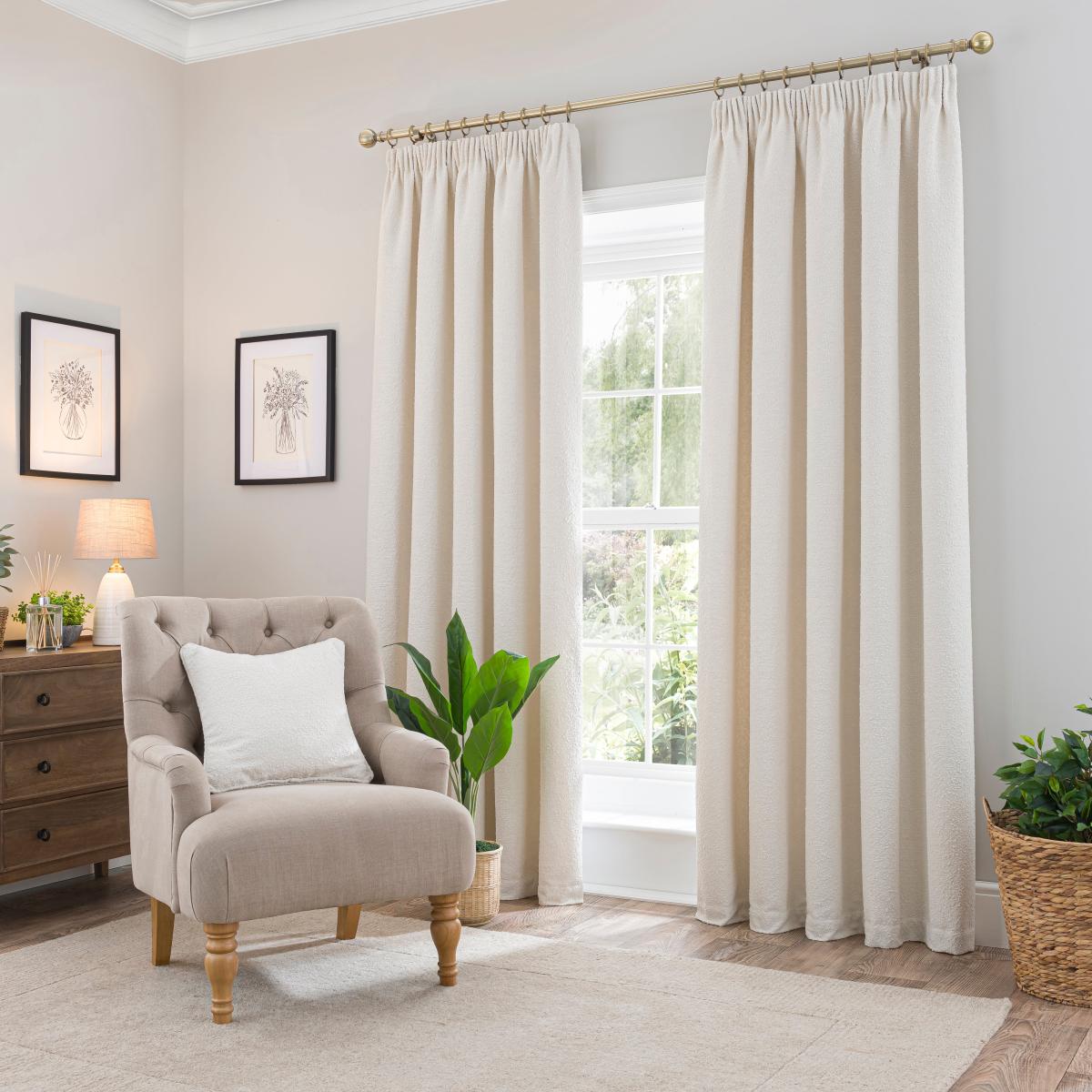 Churchgate Woodhouse Pencil Pleat Curtains Ivory – image 2