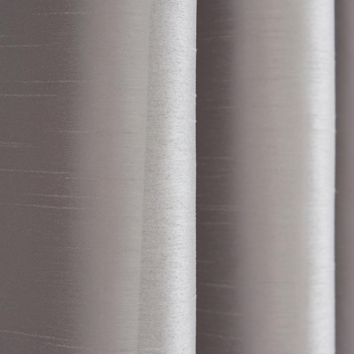 Novanna Faux Silk Blackout Pencil Pleat Curtains Silver – image 3