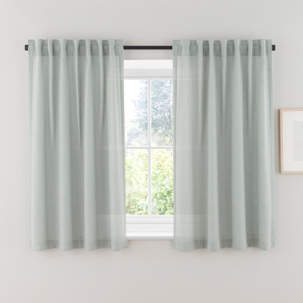 Touch of Linen Sage Unlined Tab Top Curtains Sage (Green) – image 5