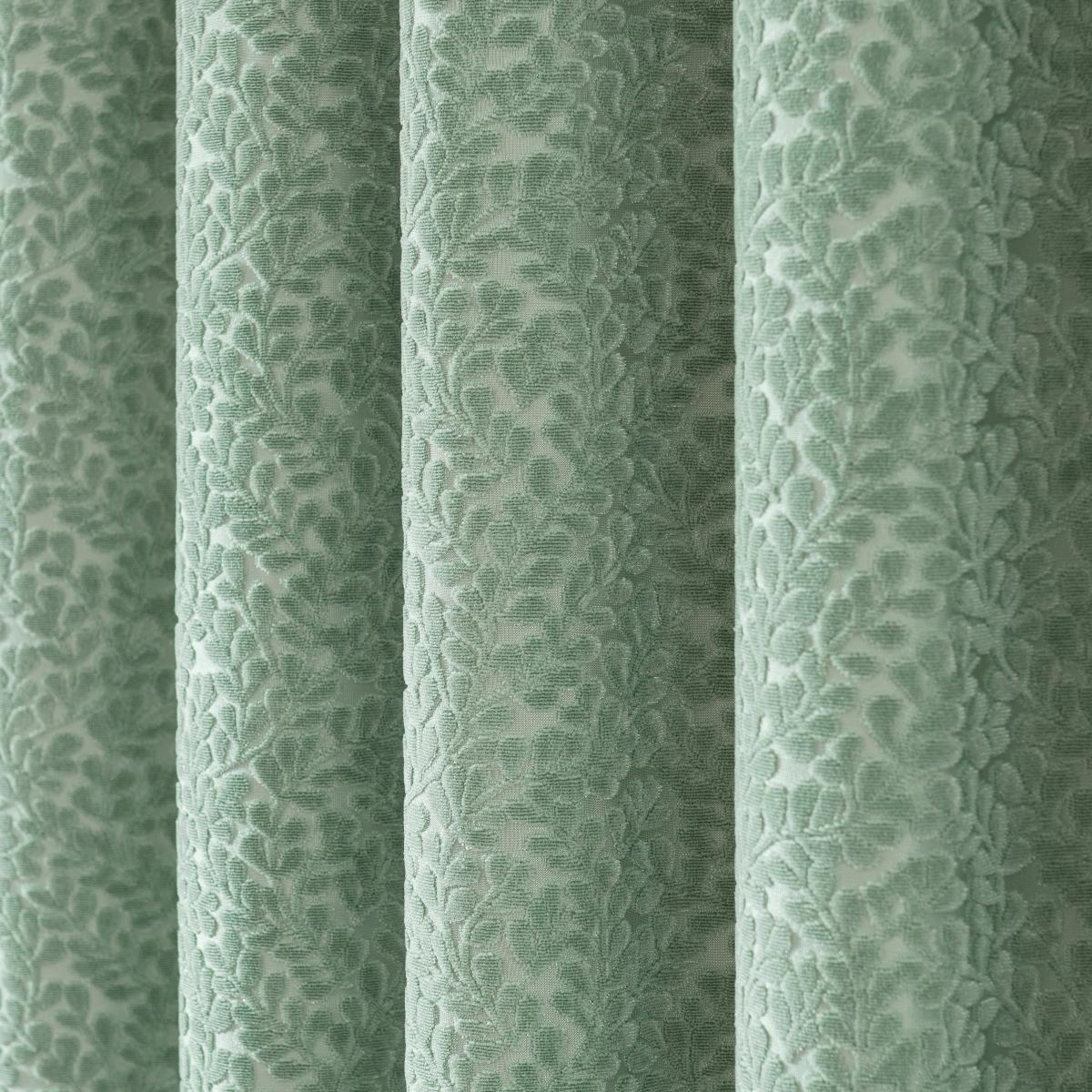 Odetta Cut Velvet Thermal Eyelet Curtains Yew – image 3