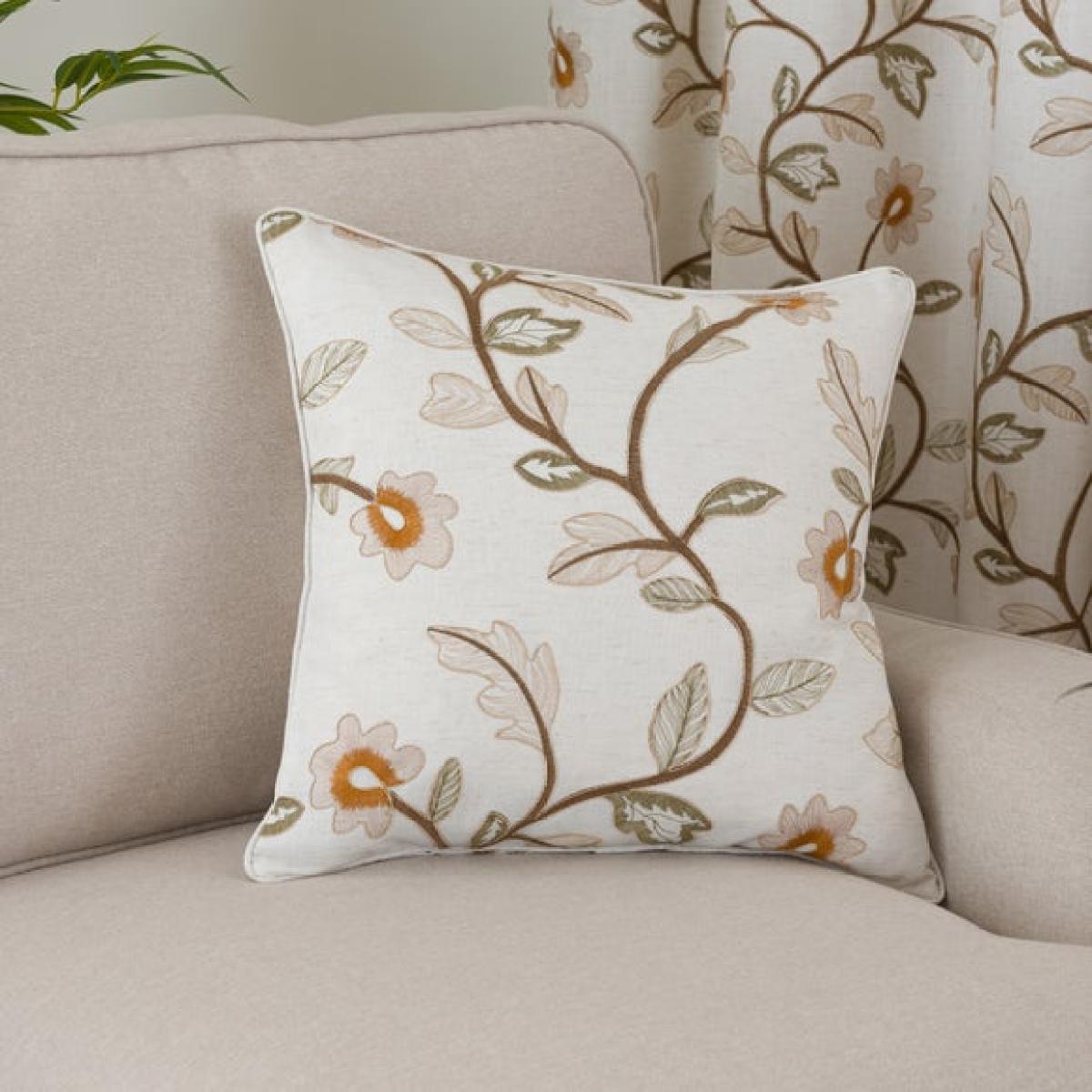Brookland Couched Floral Pencil Pleat Curtains – image 6