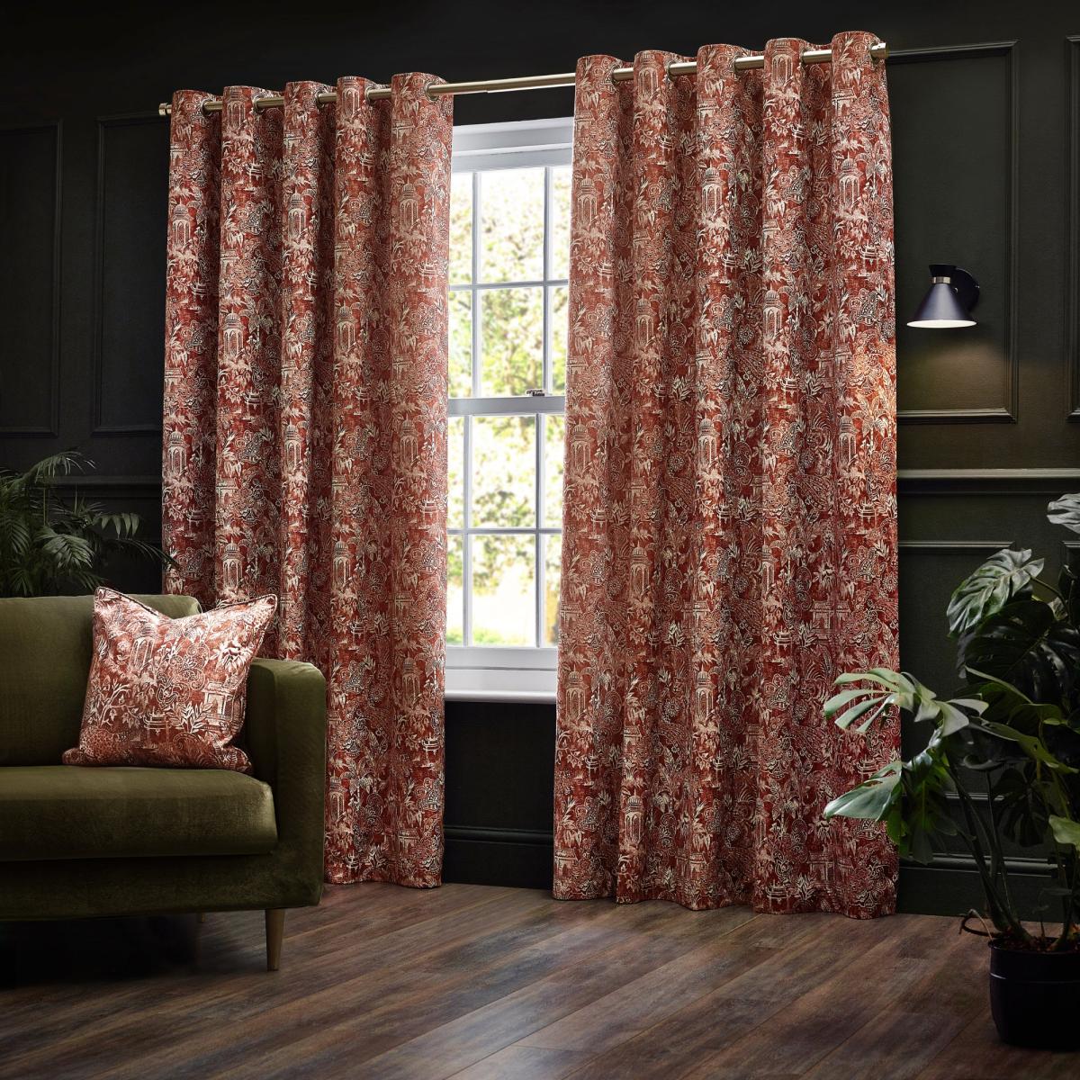 Bengal Amber Eyelet Curtains Amber – image 2