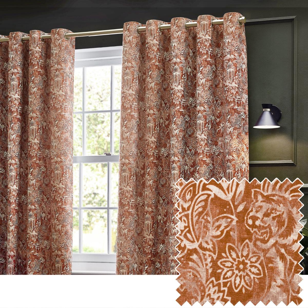 Bengal Amber Eyelet Curtains Amber – image 4