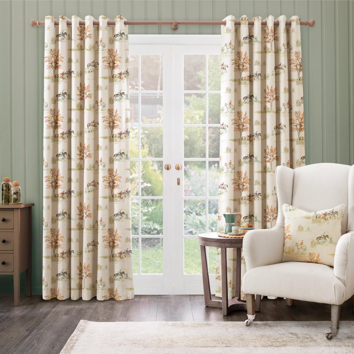 Riding Pursuits Eyelet Curtains Natural – image 2