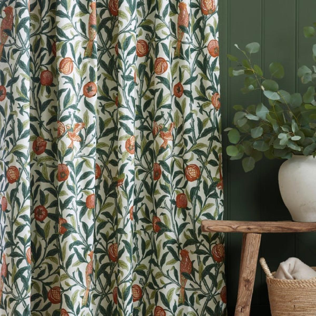 William Morris Bird Pomegranate Pencil Pleat Curtains – image 3