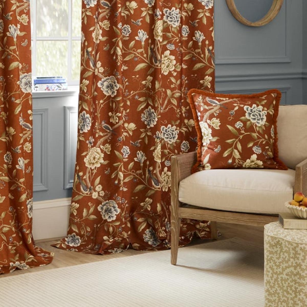 Porcelain Garden Pencil Pleat Curtains – image 4