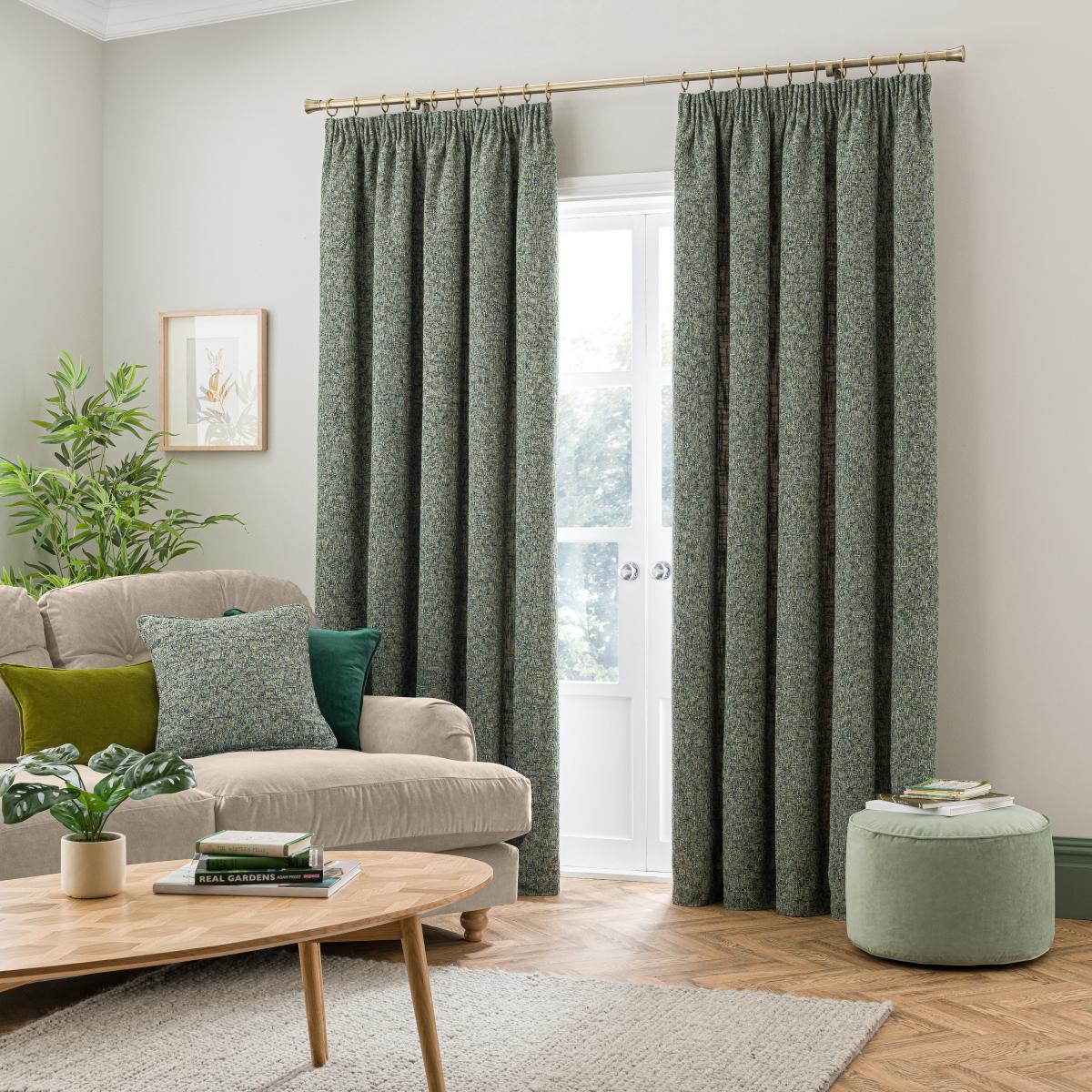 Mirabelle Pencil Pleat Curtains Green – image 2