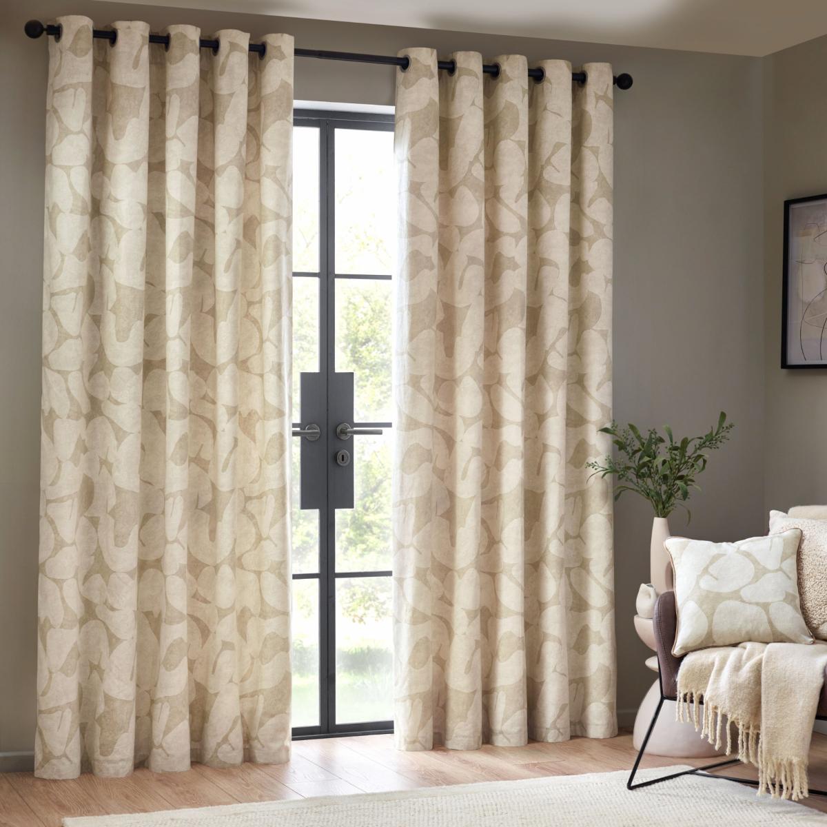 Brinn Unlined Natural Eyelet Curtains Natural – image 2