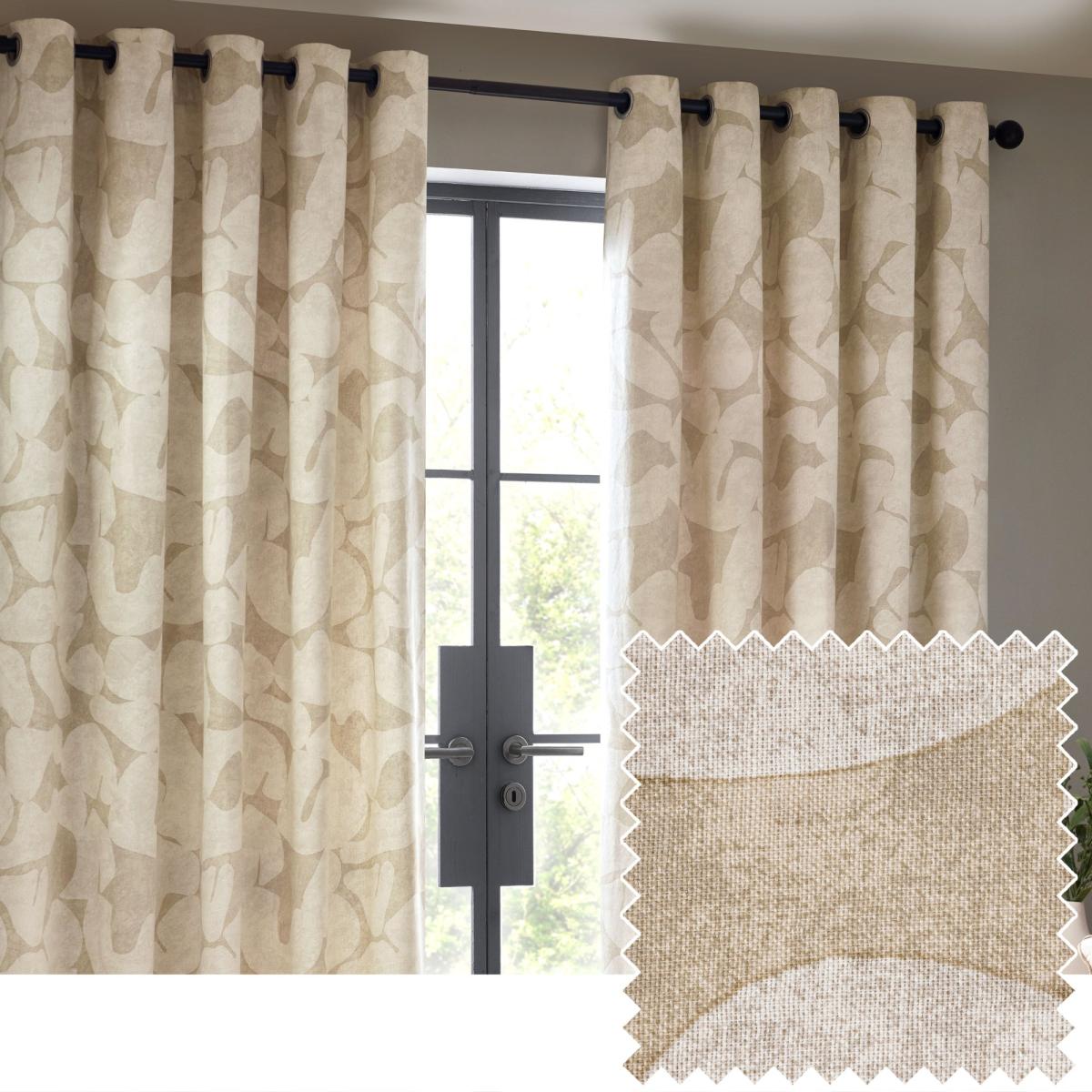 Brinn Unlined Natural Eyelet Curtains Natural – image 4