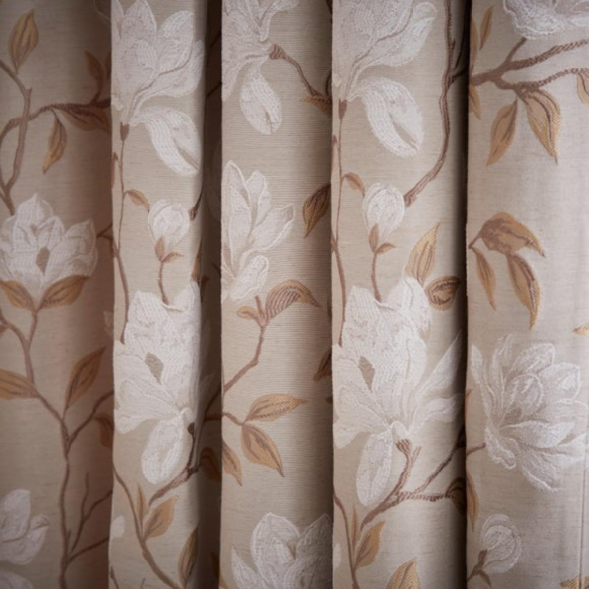 Magnolia Floral Jacquard Pencil Pleat Curtains – image 3
