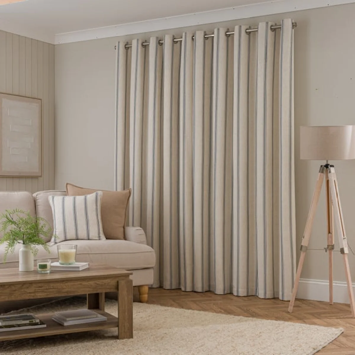 Folkstone Stripe Eyelet Curtains – image 4