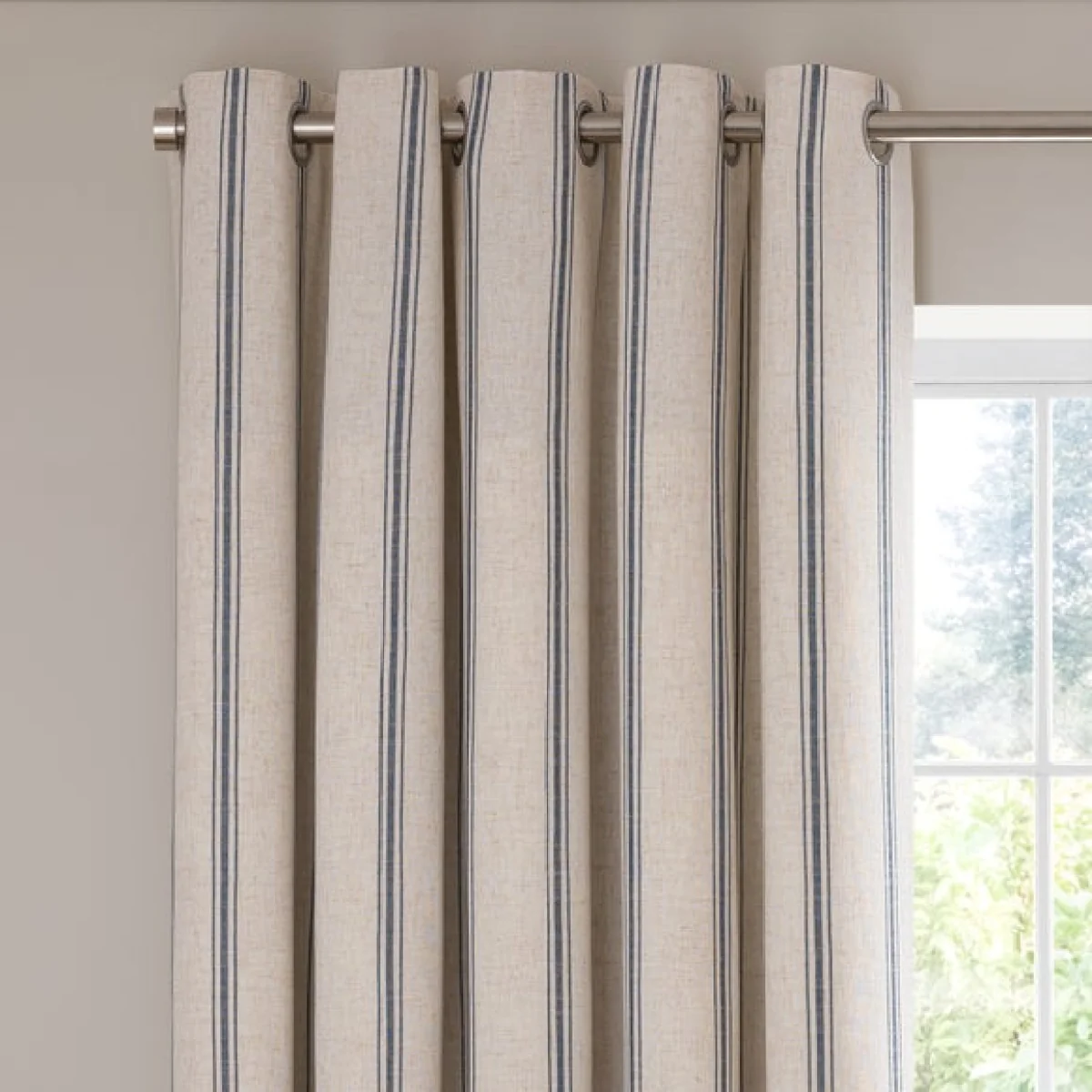 Folkstone Stripe Eyelet Curtains – image 1