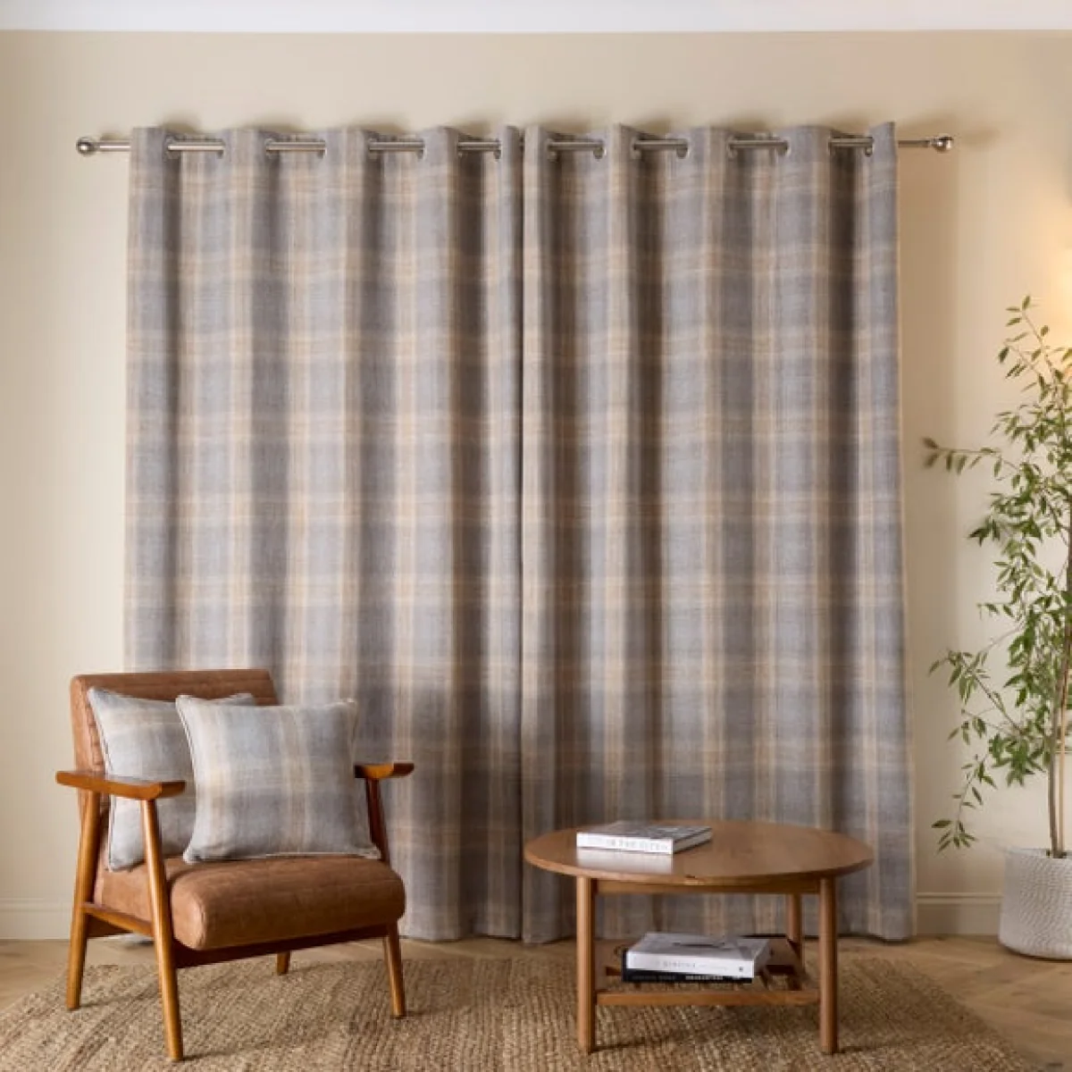 Pinfold Check Eyelet Curtains – image 4