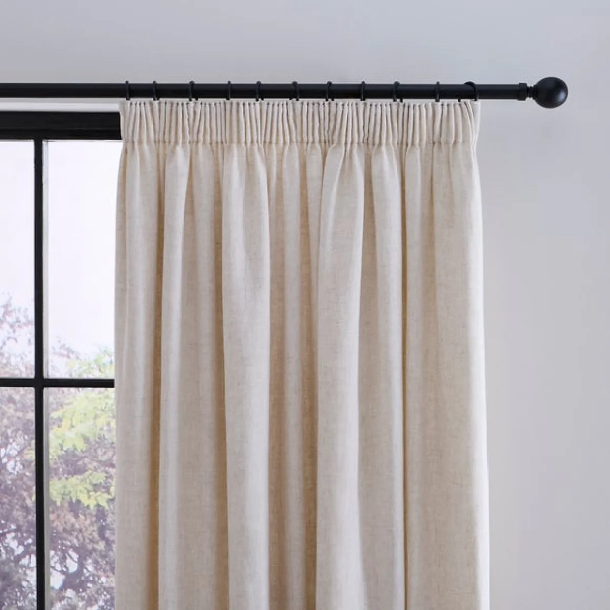 Linen Blend Pencil Pleat Curtains – image 1