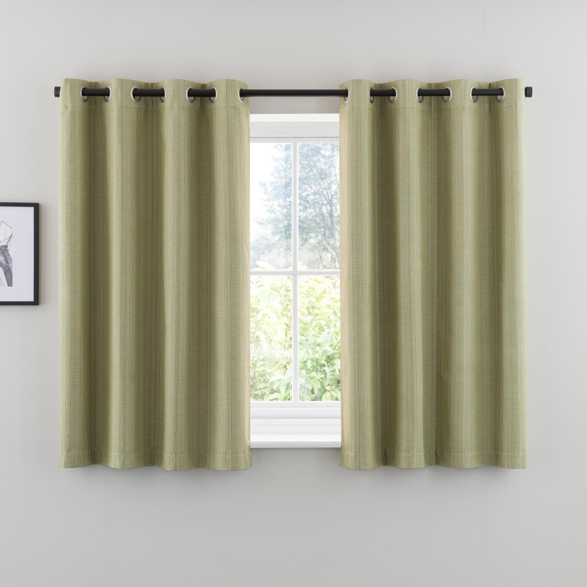 Neptune Textured Olive Blackout Eyelet Curtains Olive – image 5
