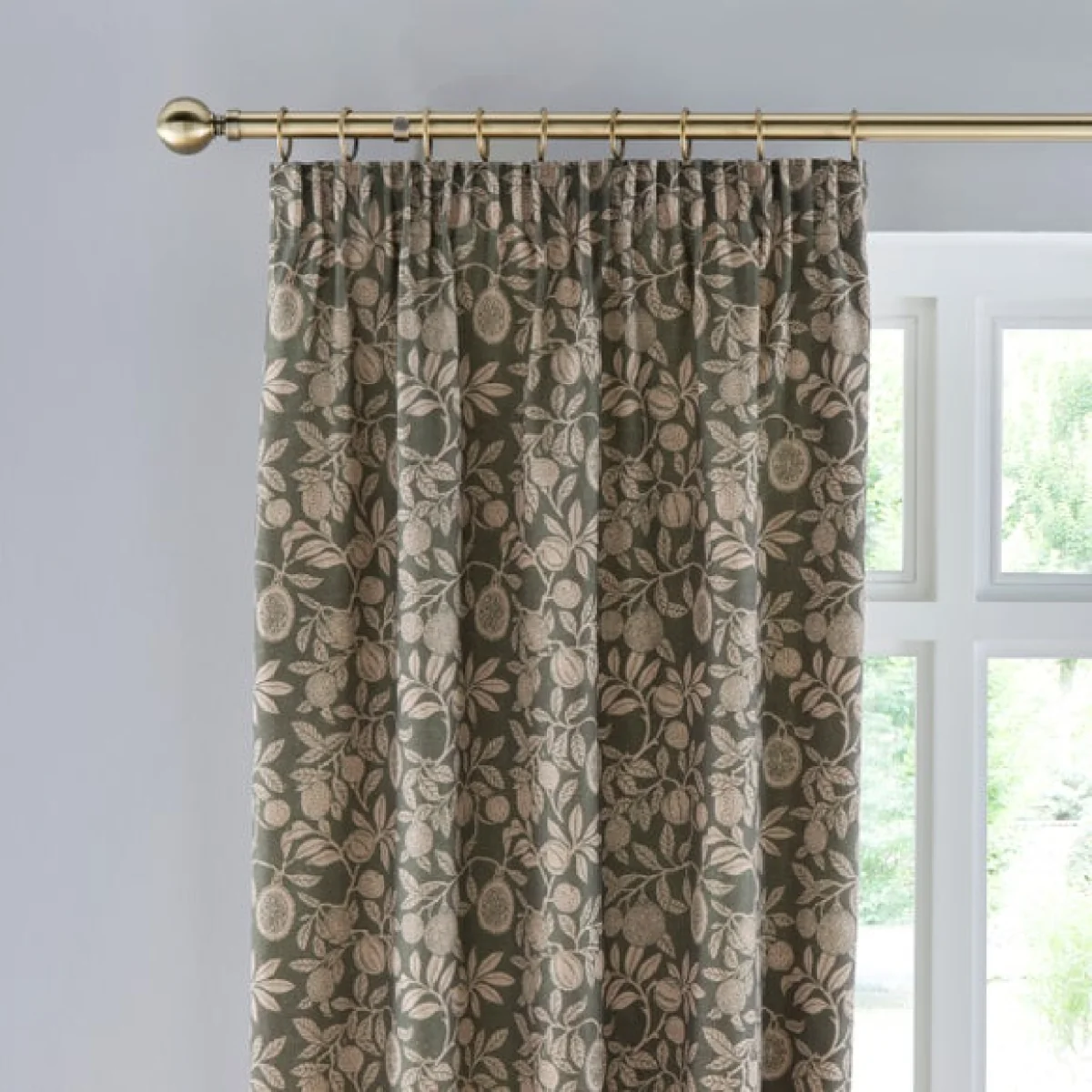 Vintage Pod Linen Print Pencil Pleat Curtains – image 1