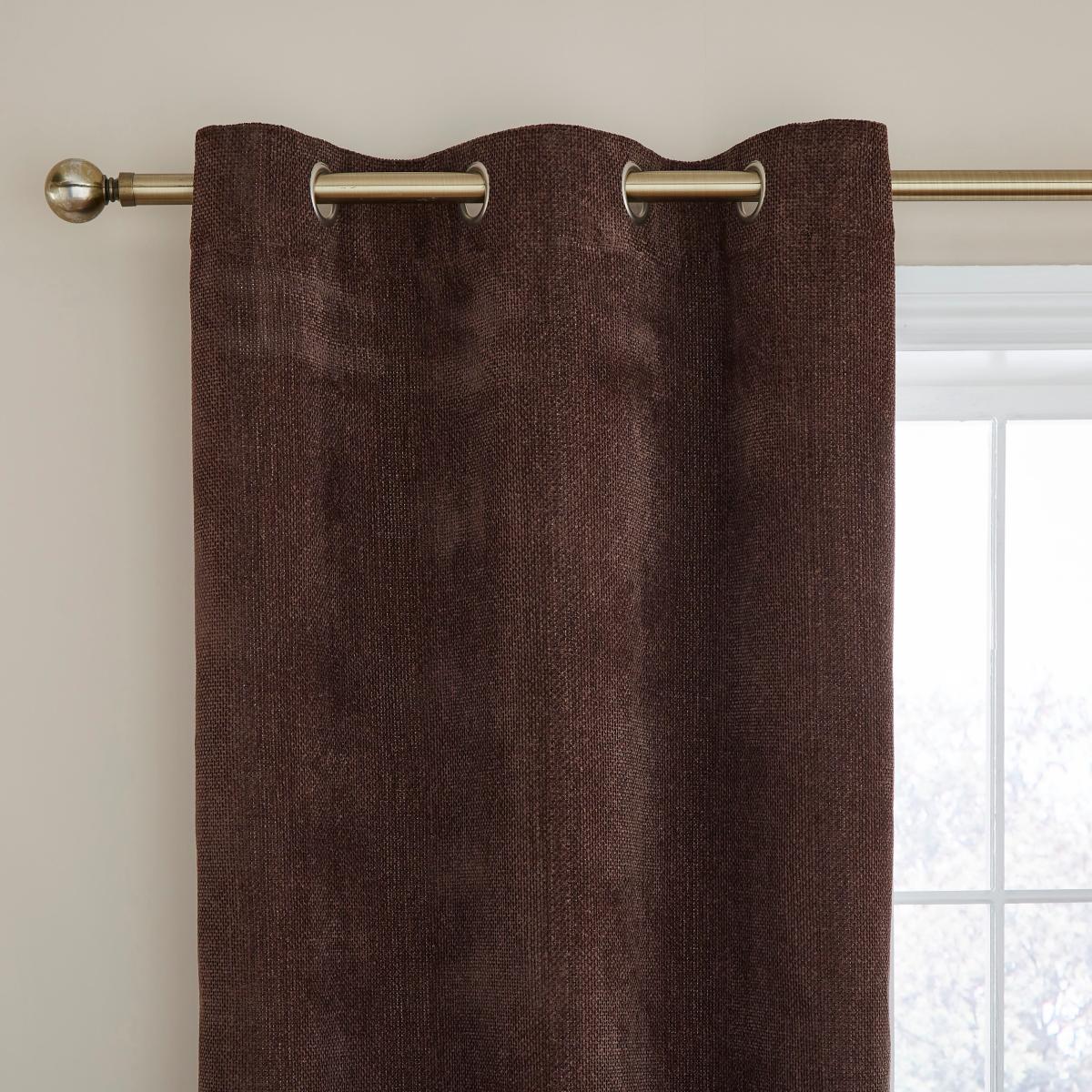 Ensley Chenille Eyelet Curtain Chocolate – image 2