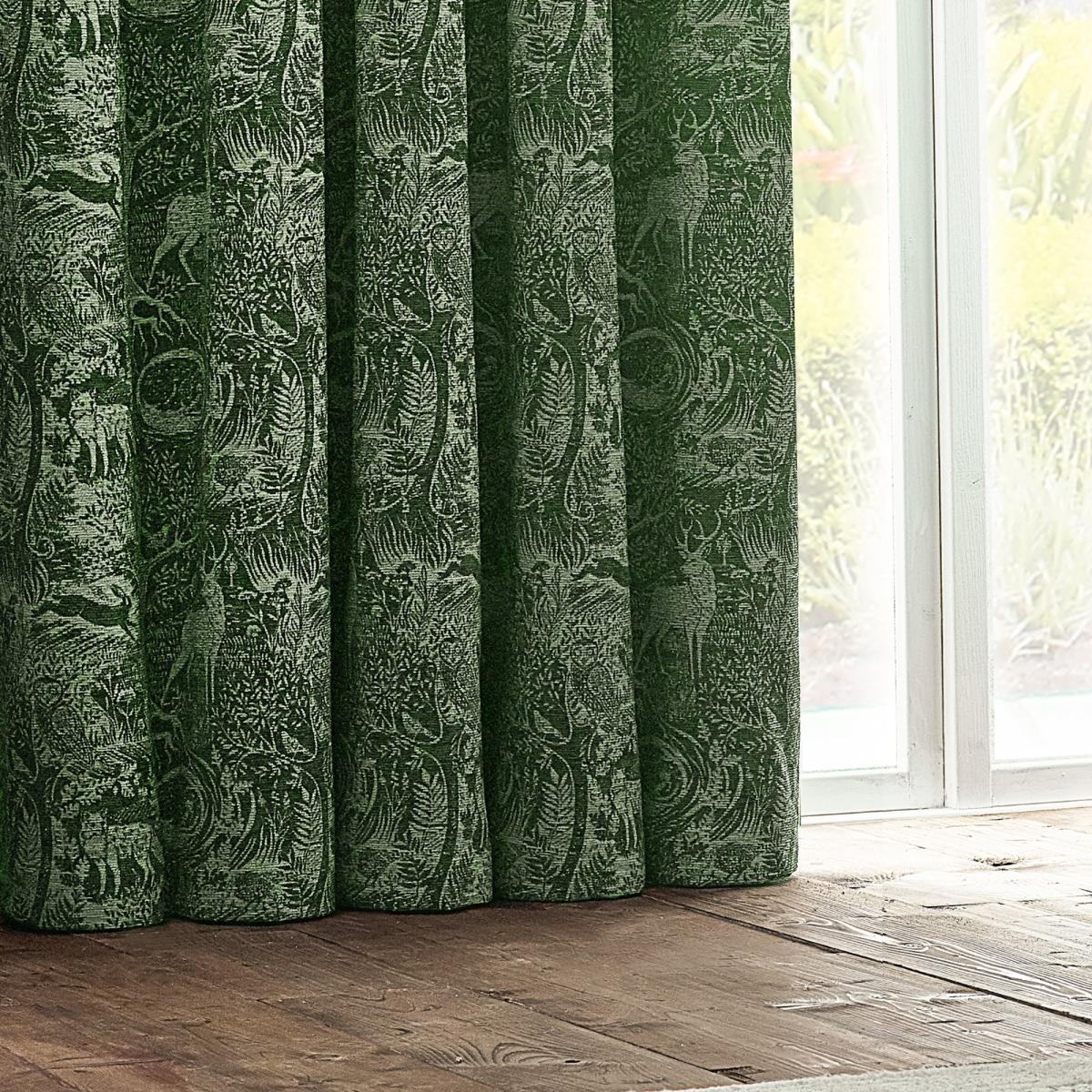 Winter Woods Emerald Eyelet Curtains Emerald – image 5