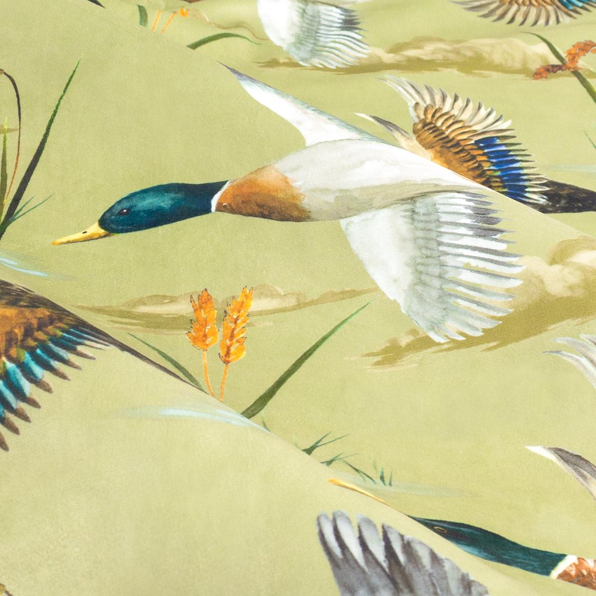 Mallards in Flight Pencil Pleat Curtains Green – image 3
