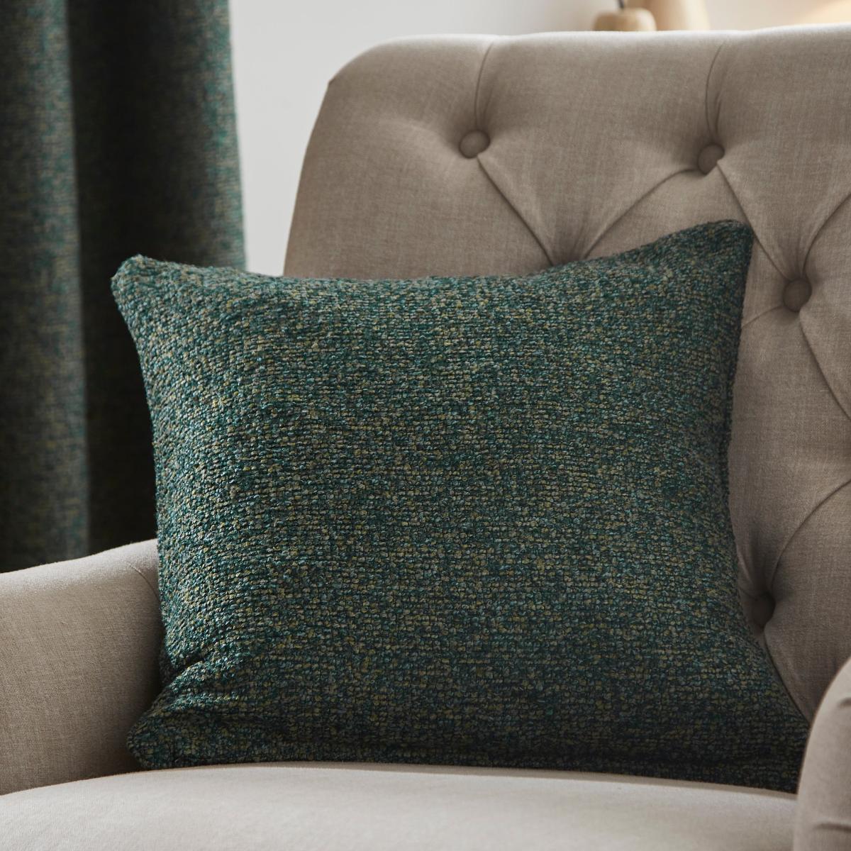 Lorna Boucle Thermal Eyelet Curtains Green – image 4