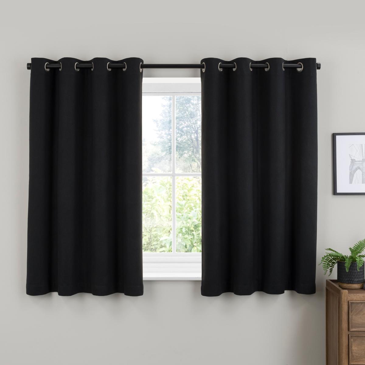 Luna Brushed Blackout Eyelet Curtains Jet Black – image 4