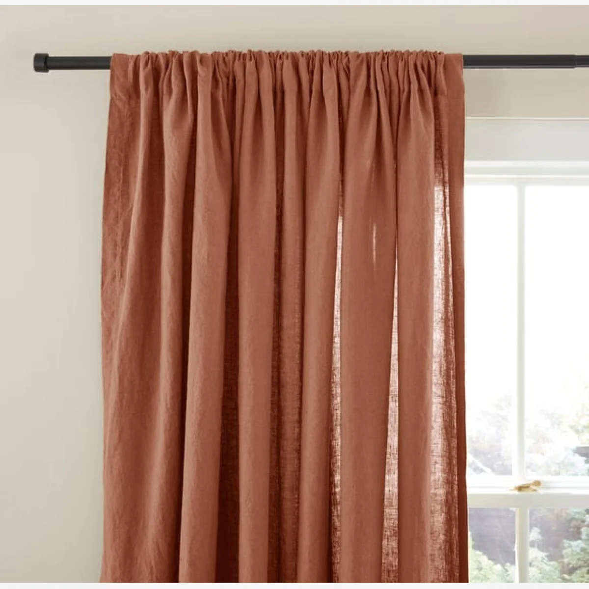 Terracotta Linen Curtains Terracotta – image 1