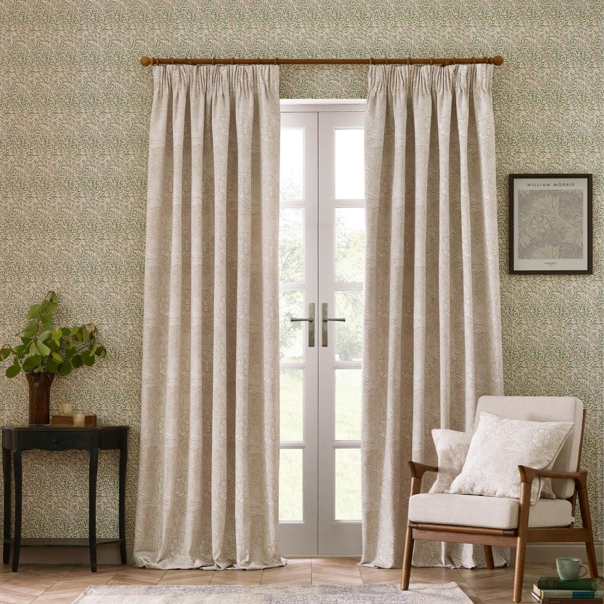 Morris & Co. Marigold Jacquard Pencil Pleat Curtains – image 2