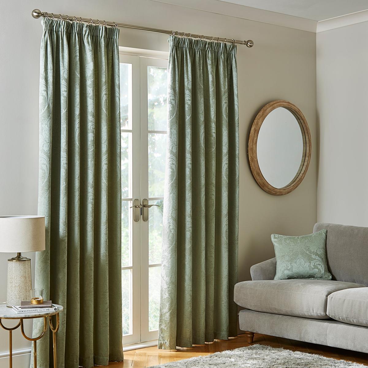 Zahra Chenille Jacquard Pencil Pleat Curtains – image 2