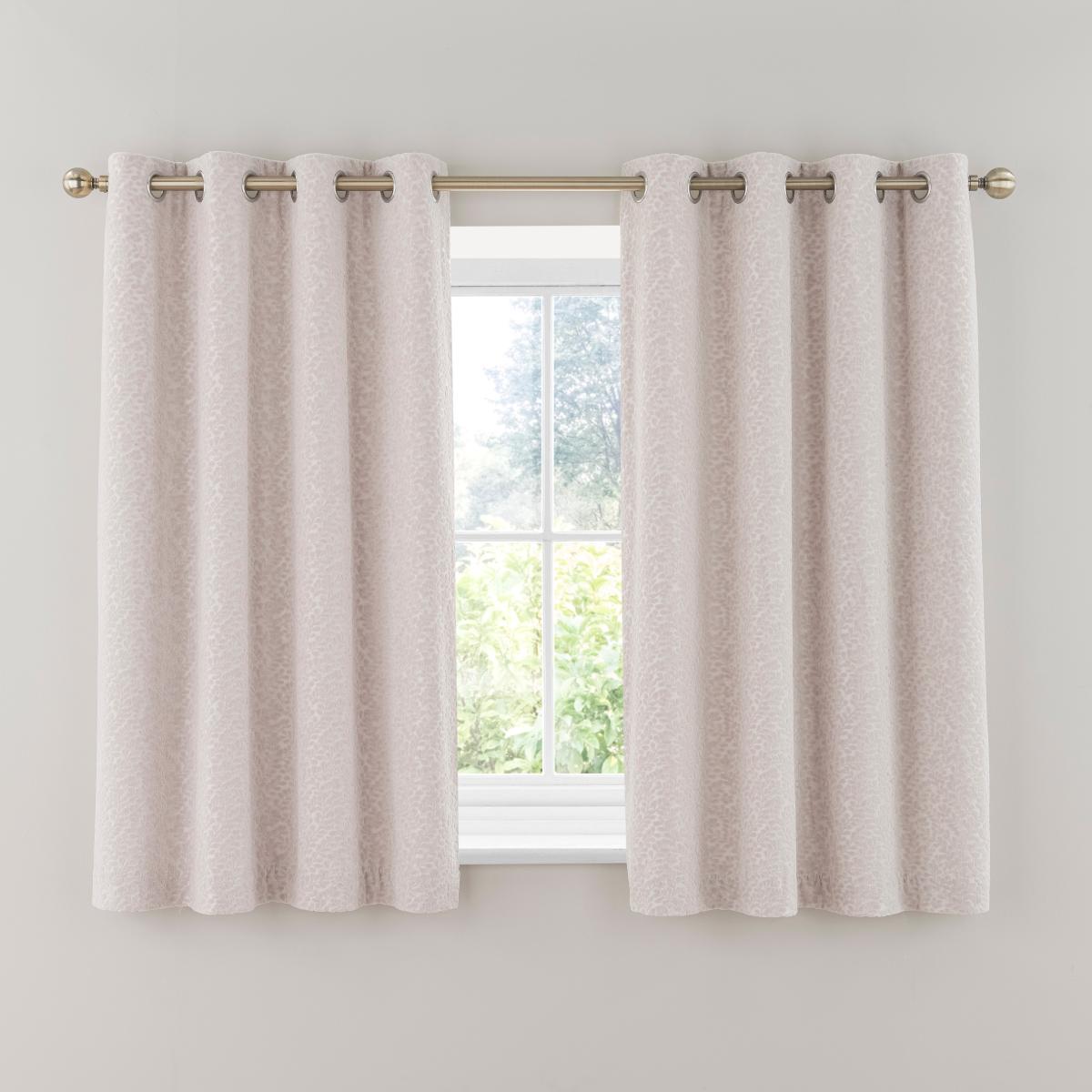 Odetta Cut Velvet Thermal Eyelet Curtains Sandstone – image 5