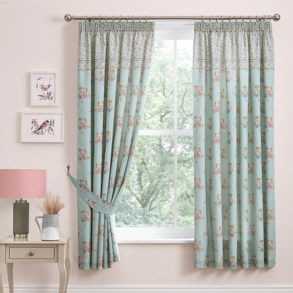 Lorena Patchwork Pencil Pleat Curtains – image 2