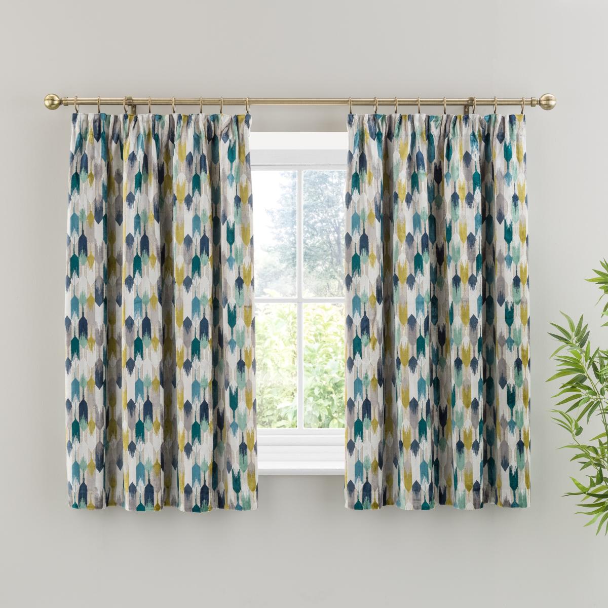 Kelso Pencil Pleat Velvet Curtains Kelso Teal – image 4