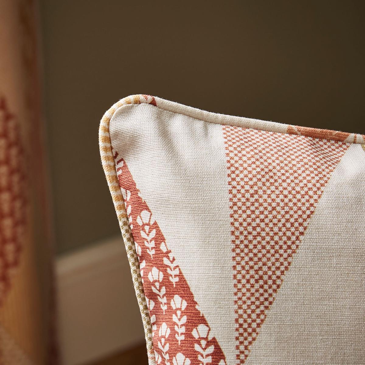 Patchwork Print Eyelet Curtains Orange – image 5
