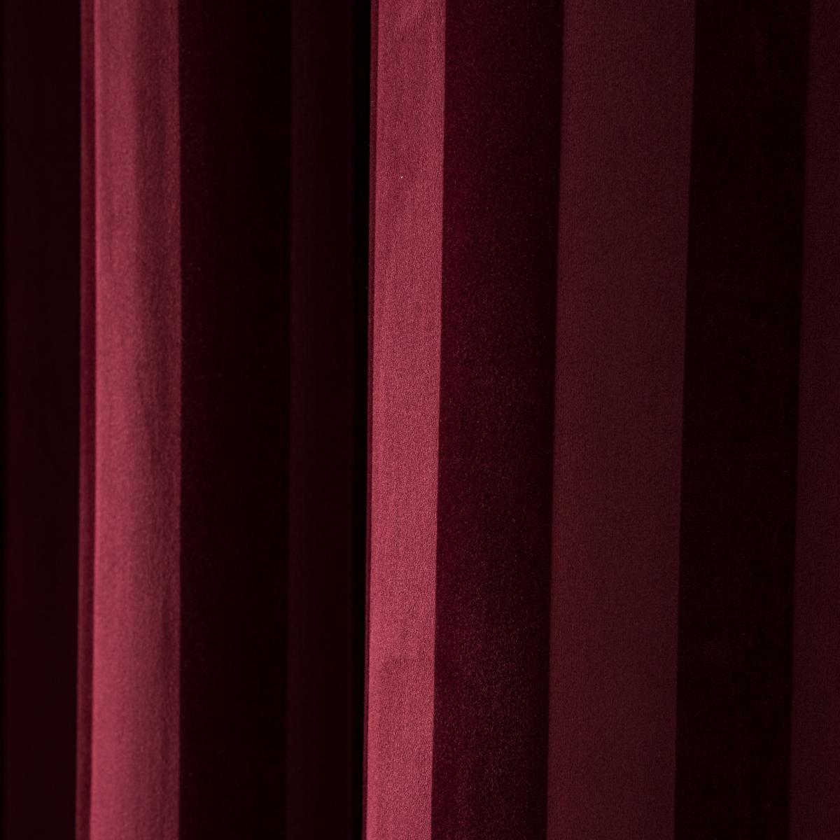 Milford Stripe Eyelet Curtains Wine (Red) – image 3