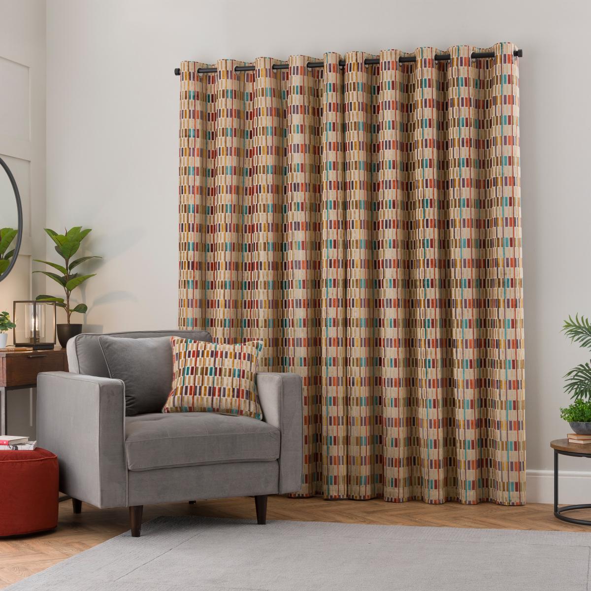 Pelosa Cut Velvet Eyelet Curtains MultiColoured – image 4