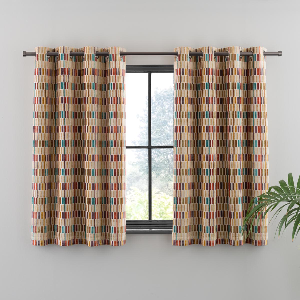 Pelosa Cut Velvet Eyelet Curtains MultiColoured – image 5